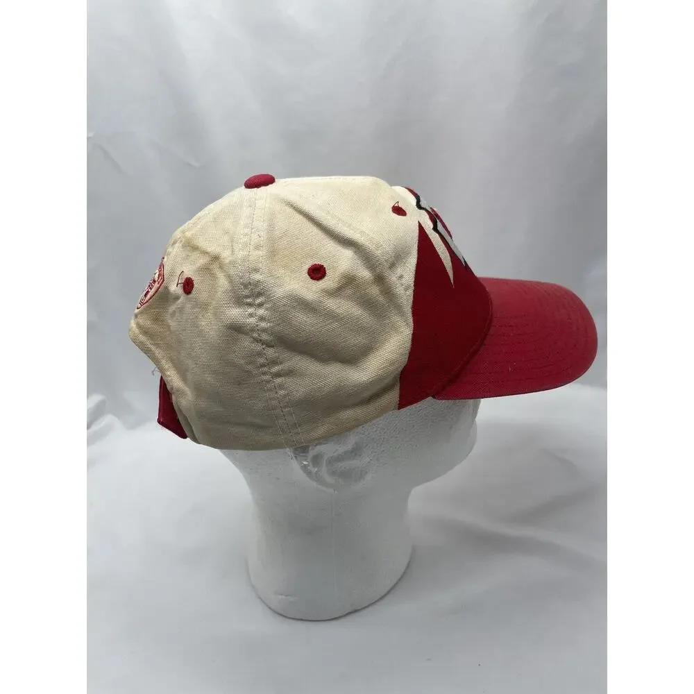 Vintage Reebok Kansas City Chiefs SharkTooth Hat Red White Strap‎ Back